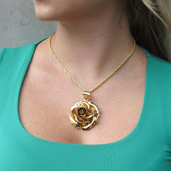 Set Collar Y Aretes Topos Rosa Dorado