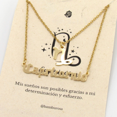 Set Collares de Signos Zodiacales Dorado