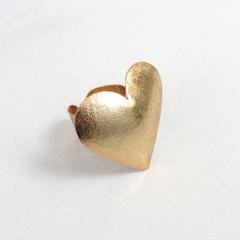 Anillo maxi corazón latidos Dorado - Bambú Rosa Joyas y Accesorios