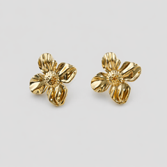 Aretes Maxi Topos flor dorado - Bambú Rosa Joyas y Accesorios