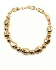 Collar Maxi Esferas Irregular Dorado