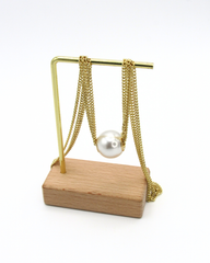 Collar Cadenas Maxi Perla Dorado