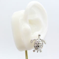 Aretes Topos Tortugas Plateadas - Bambú Rosa Joyas y Accesorios