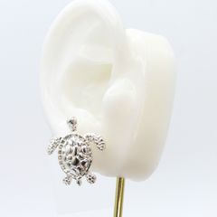 Aretes Topos Tortugas Plateadas - Bambú Rosa Joyas y Accesorios