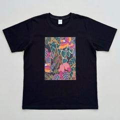 Camiseta manga corta negra estampada selva - Bambú Rosa Joyas y Accesorios