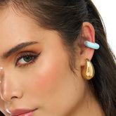 Earcuff Arcilla Azul Claro Escarchado