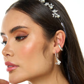 Aretes Candongas Redondas Mariposas Plateadas