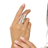 Anillo Geométrico Balines Musa Plateado