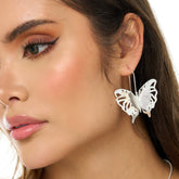 Aretes Gancho Mariposas Musa Plateadas