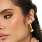 Earcuff Entorchado Tejido Mostacilla Multicolor