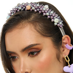 Diadema Tejida Christmas Plateada - Bambú Rosa Joyas y Accesorios