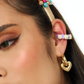 Earcuff Trenzado Violeta Flores Arcilla