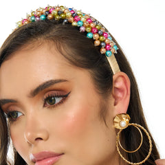 Diadema Tejida Multicolores primavera - Bambú Rosa Joyas y Accesorios