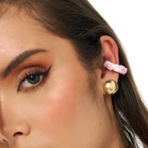 Aretes Topos Esfera Dorados