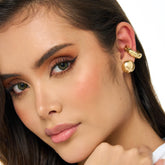 Earcuff Maxi Tallado Corazón Dorado