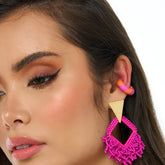 Earcuff Maxi Arcilla Naranja - Morado - Bambú Rosa Joyas y Accesorios