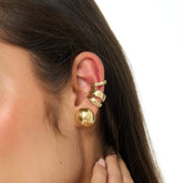 Earcuff X3 Trenzados Visos Dorado
