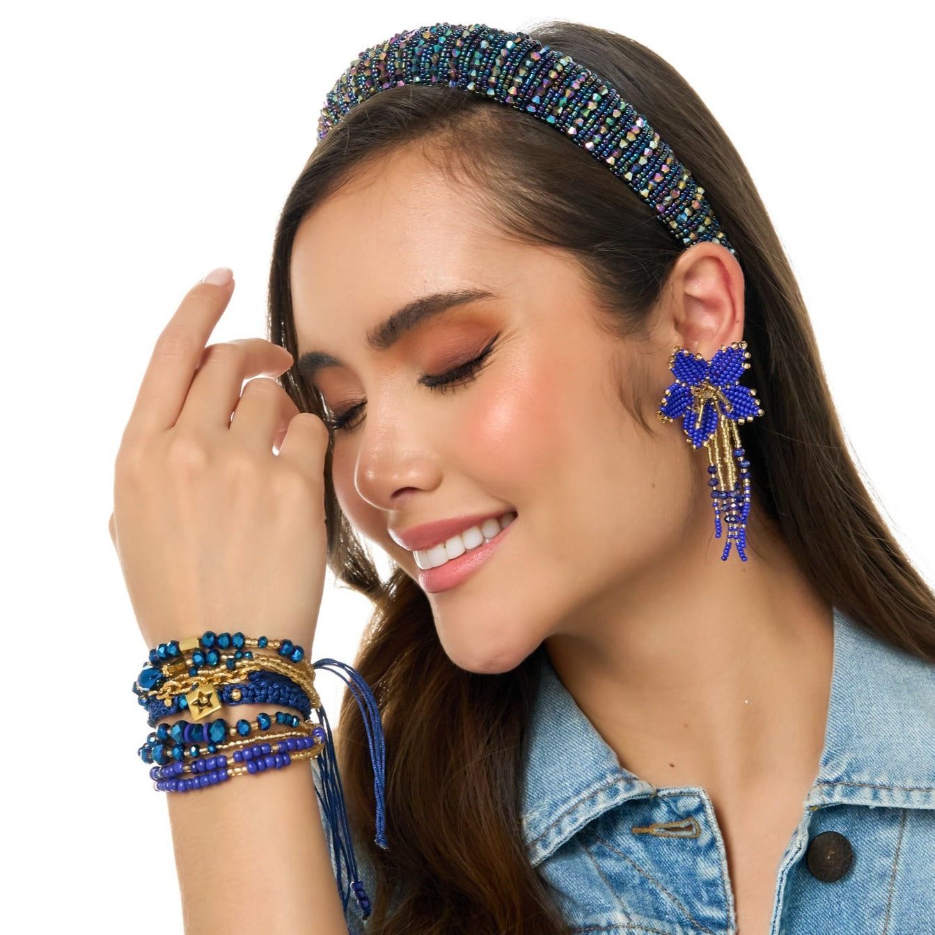 Diadema Cristales Boreal Visos - Bambú Rosa Joyas y Accesorios