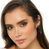 Set Earcuff + Topo Corazones Pintados Dorado