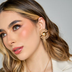 Aretes Maxi Topos Semilla Dorado