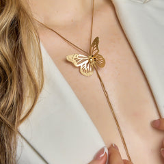 Collar Corbatín Mariposa Balín Dorado