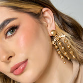 Aretes Articulados esferas Conexión Dorado