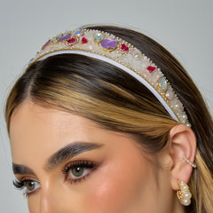 Diadema Piedra Picada Visos Conexión Blanca