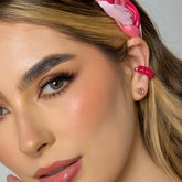 Ear Cuff Entorchado Mostacilla Fucsia