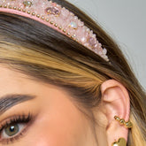 Ear Cuff Esferas Conexión Dorado