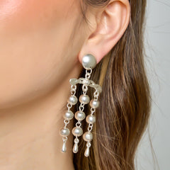 Aretes Articulados esferas Conexión Plateado - Bambú Rosa Joyas y Accesorios