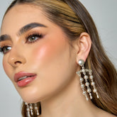 Aretes Articulados esferas Conexión Plateado