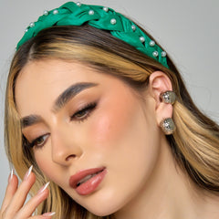 Ear Cuff Textura Conexión Plateado