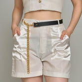 Cinturon Negro Cadenas Dorado