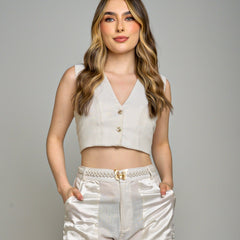 Cinturon Perla Dije Mariposa Dorado