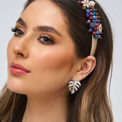 Aretes Gancho Hoja Malanga Mini Plateado - Bambú Rosa Joyas y Accesorios