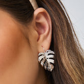 Aretes Gancho Hoja Malanga Mini Plateado - Bambú Rosa Joyas y Accesorios