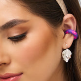 Aretes Gancho Hojas Mini Plateado - Bambú Rosa Joyas y Accesorios