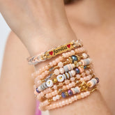 Set De Pulseras Chaquiras Café "Familia" - Bambú Rosa Joyas y Accesorios