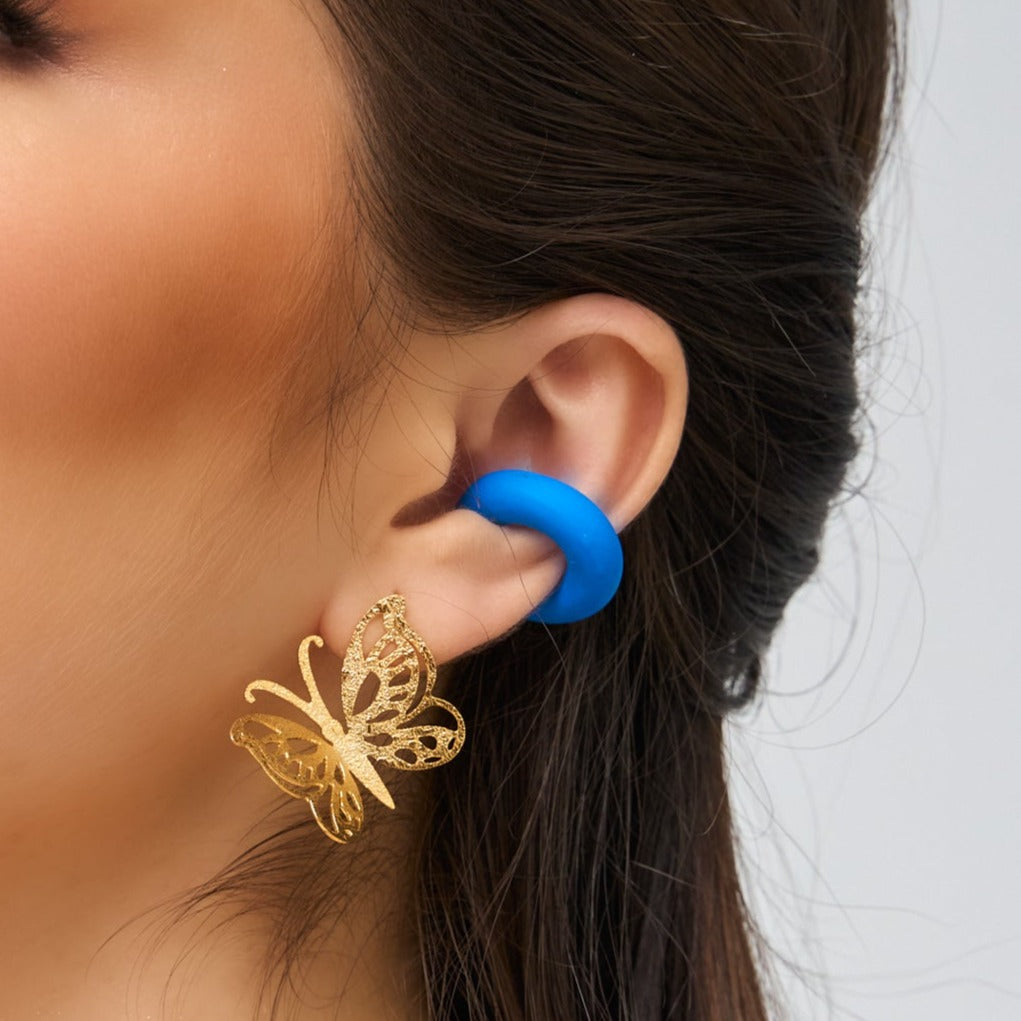 Earcuff Maxi Arcilla Azul - Bambú Rosa Joyas y Accesorios