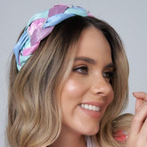 Diadema Perlas Tejido Trenza Pastel - Bambú Rosa Joyas y Accesorios