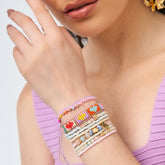 Set De Pulseras Chaquiras Corazon Multicolor Primavera - Bambú Rosa Joyas y Accesorios