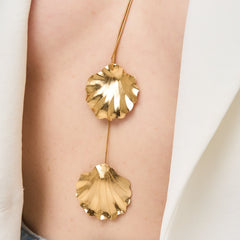 Collar Corbatín Doble Concha Dorado - Bambú Rosa Joyas y Accesorios