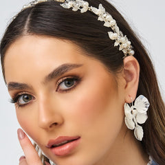 Aretes Gancho Conchas Perla Plateado - Bambú Rosa Joyas y Accesorios