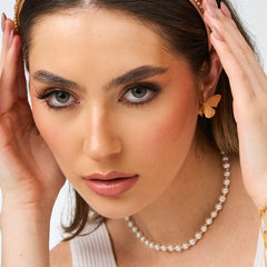 Collar Choker Perlas Dorado - Bambú Rosa Joyas y Accesorios