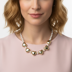 Collar Corazon Latidos Dorado