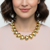 Collar Maxi Corazones Dorados