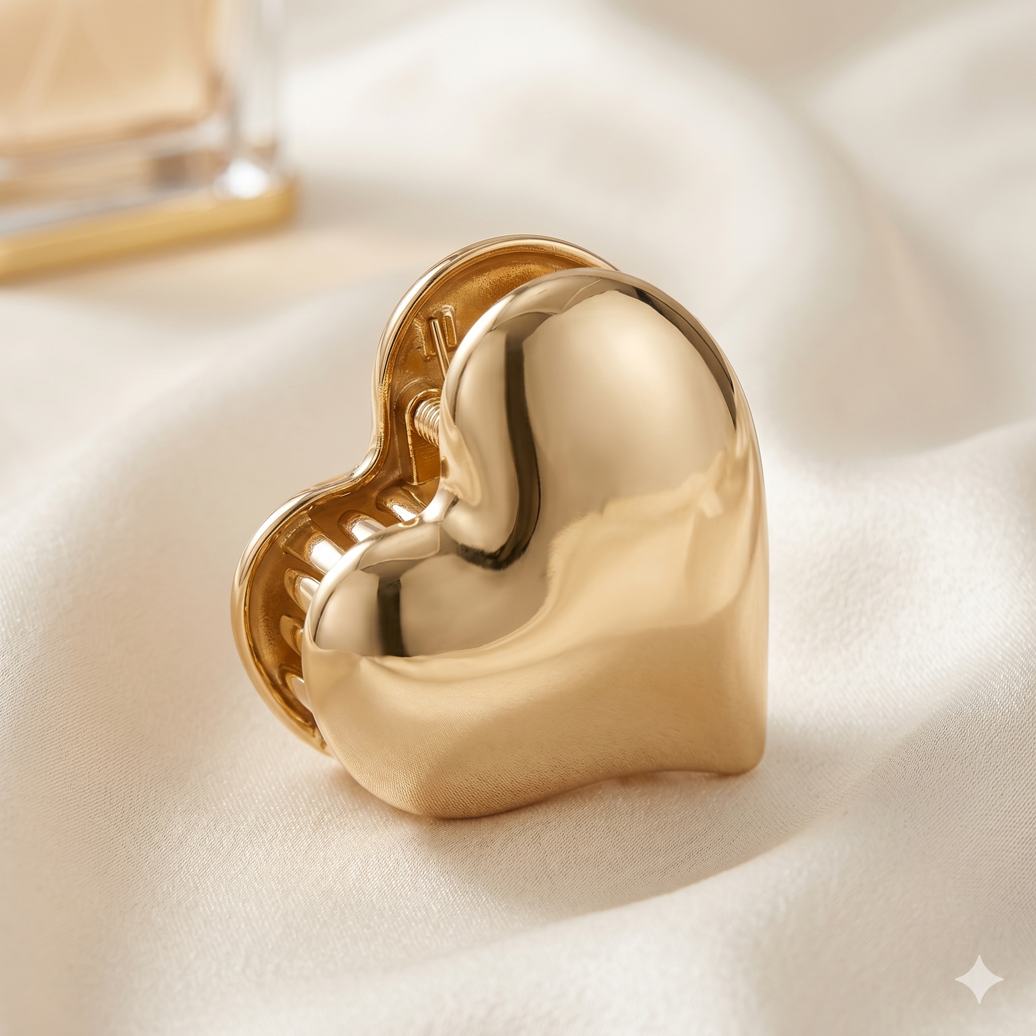 Pinza Corazón Latidos Dorada - Bambú Rosa Joyas y Accesorios