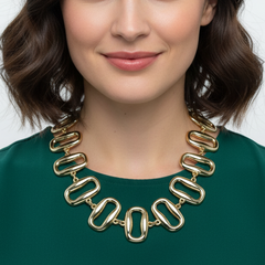 Collar Maxi Eslabones Latidos Irregular Dorado