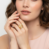 Anillo argolla mariposas latidos Dorado