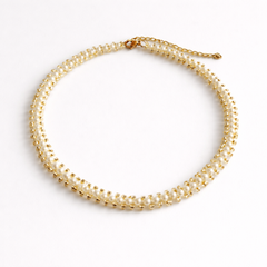 Collar choker perlas dorado - Bambú Rosa Joyas y Accesorios